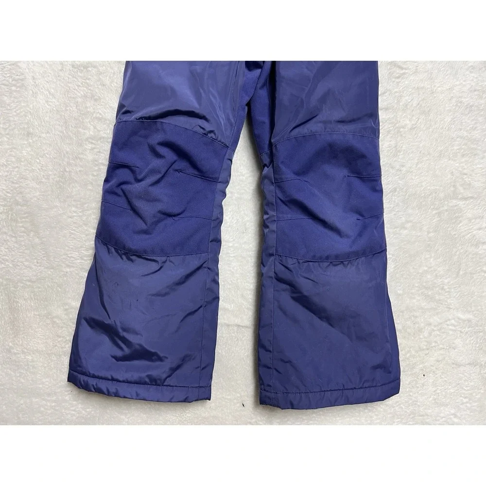 Lands' End Kids Snow Bibs Size 7 Purple Insulated Winter Ski Snow Pants
